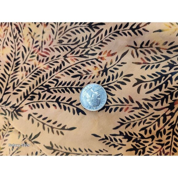Batik Leaf Print Fabric 1 yard x 43" For Sewing Quilting & Crafting Projects 100 - Picture 2 of 4